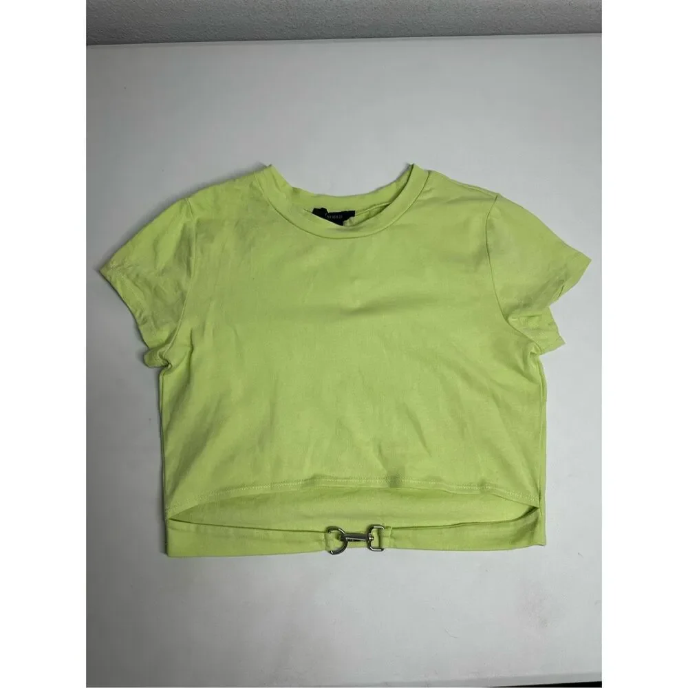 Forever 21 Women’s Solid Lime Green Short Sleeve Crew Neck Basic T-Shirt Size M